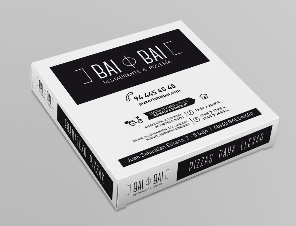 Caja de la Pizzería Bai-Bai de Galdakano